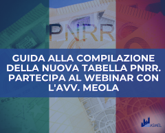 GUIDA ALLA COMPILAZIONE DELLA NUOVA TABELLA PNRR. PARTECIPA AL WEBINAR CON L'AVV. MEOLA